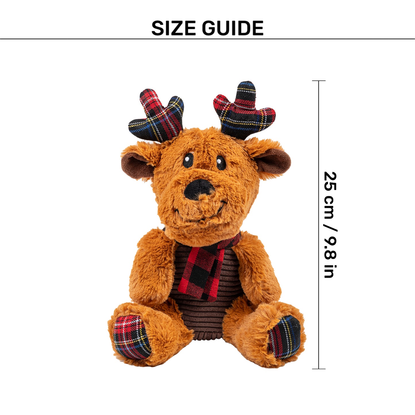 HUFT Jingle Paws Plush Toy for Dogs €“ Brown & Red - L