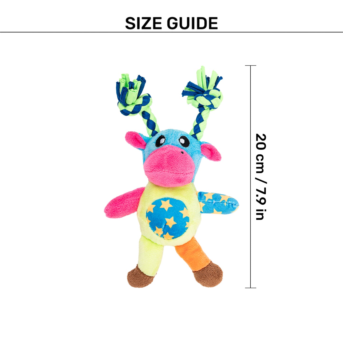HUFT Merry Moo Mini Plush Toy for Dog - Multicolour