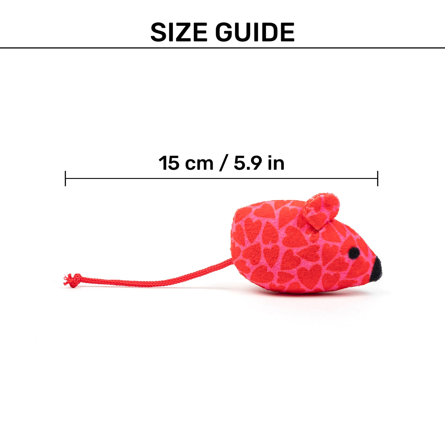 HUFT Cupid's Mouse Plush Toy with Catnip for Cat - Red