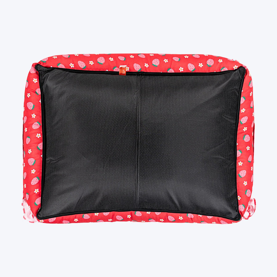 HUFT Berrylicious Lounger Bed For Dog - Red and Pink
