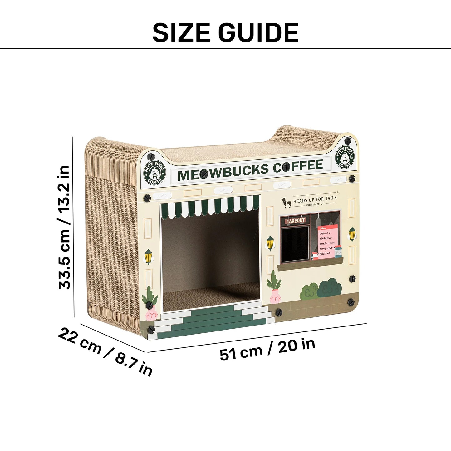 HUFT Meowbucks Coffee Shop Scratcher For Cat - Multicolor