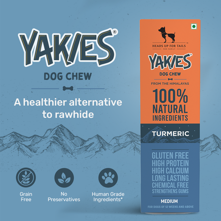HUFT Yakies 100% Natural & Vegetarian Turmeric Chew Bone For Dog