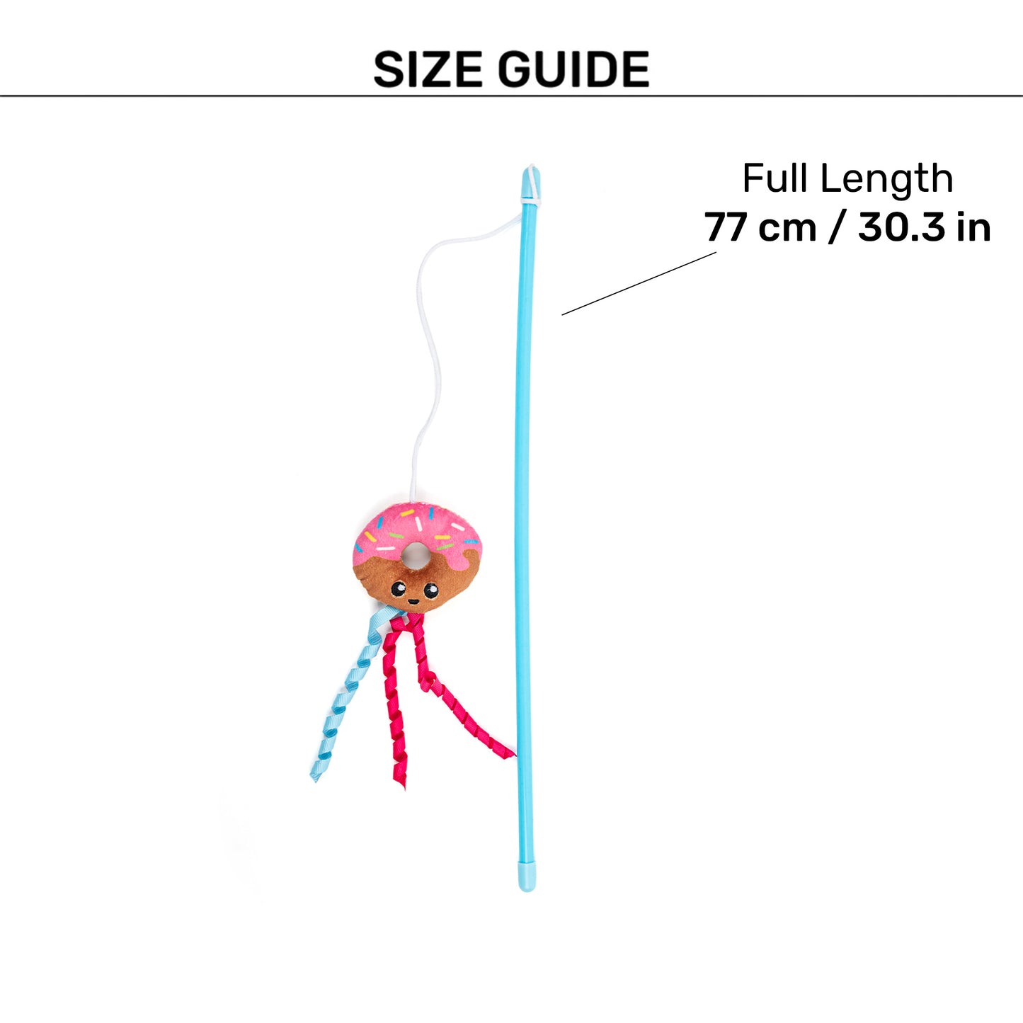 HUFT Donut Delight Wand Toy For Cat - Pink & Blue