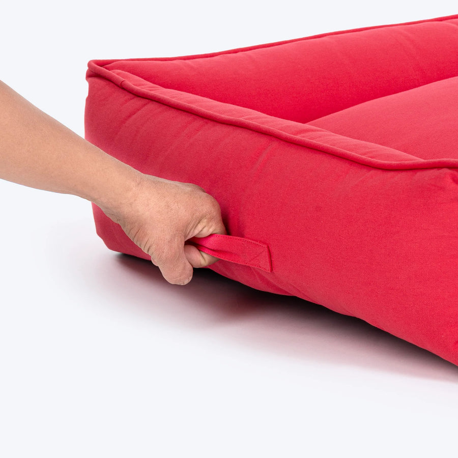 HUFT Teddy Classic Lounger Dog Bed - Red