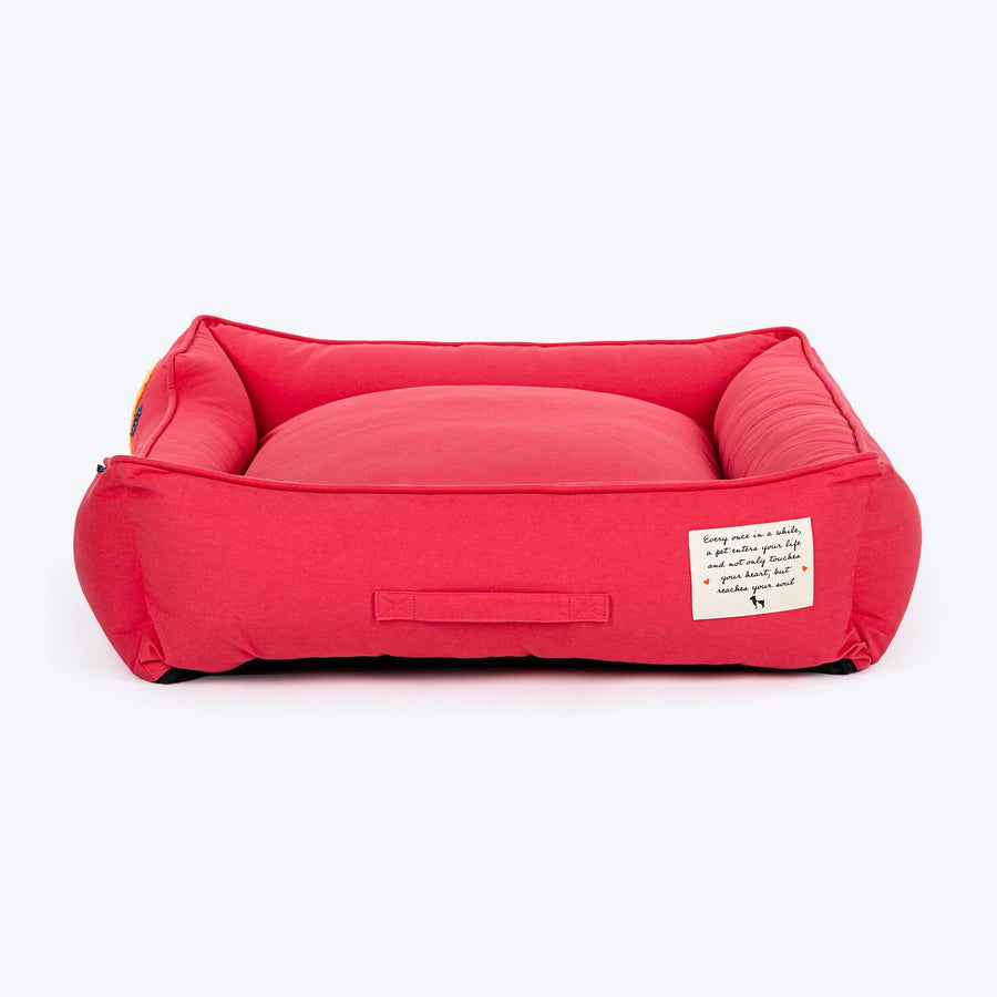 HUFT Teddy Classic Lounger Dog Bed - Red