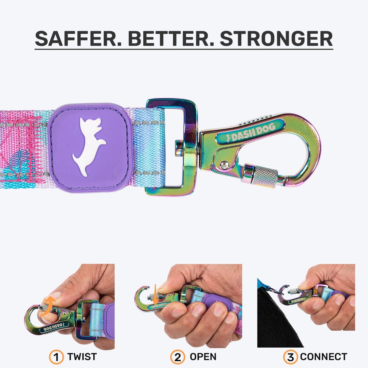 Dash Dog Galaxy Dual Handle Leash For Dog - Purple