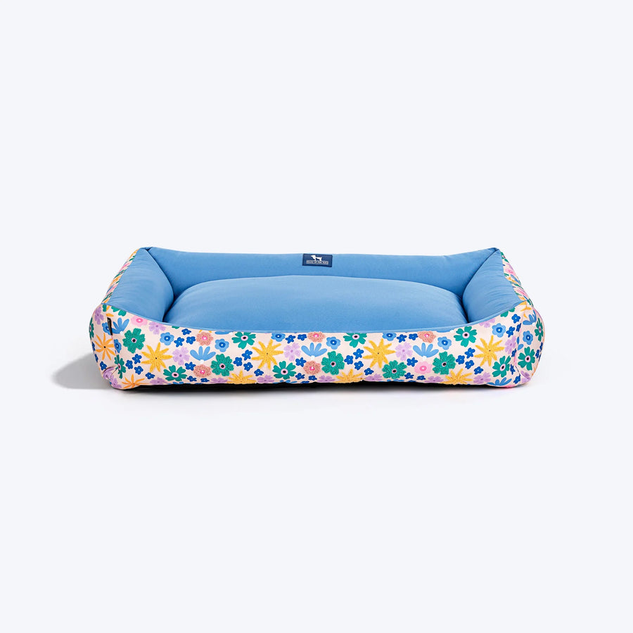HUFT Bloomscape Lounger Bed For Dog - Blue