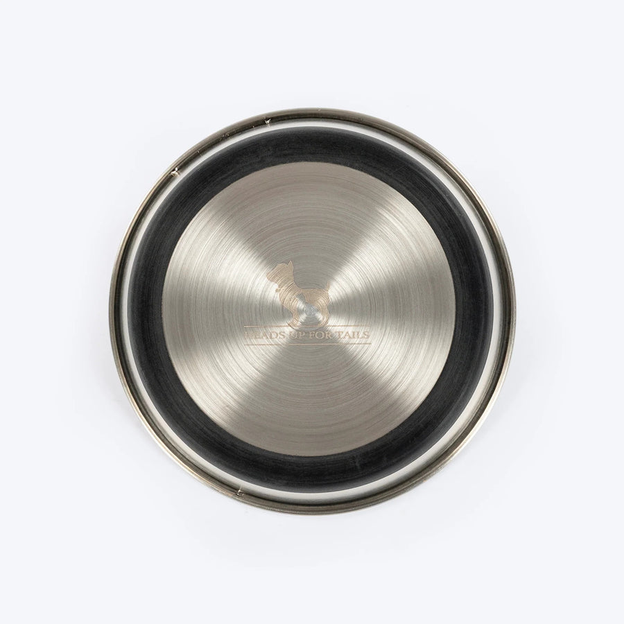 HUFT Furry Paws Printed Steel Bowl For Cat - Peach