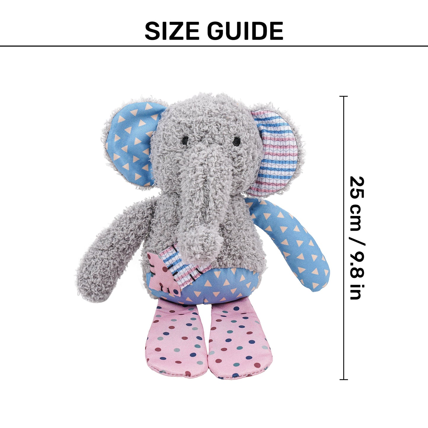 HUFT Patchy Elly Squeaky Toy For Puppy & Small Dog