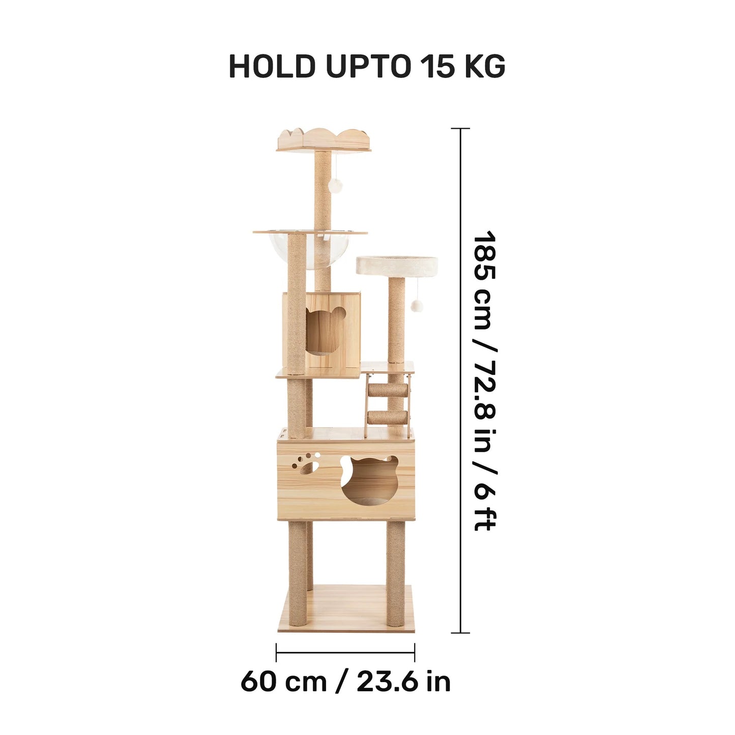 HUFT Woodsy Whiskers Multipurpose Cat Tree - Beige