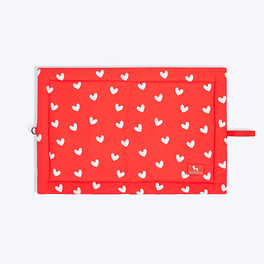 HUFT Sweethearts Flat Mat For Dogs - Red