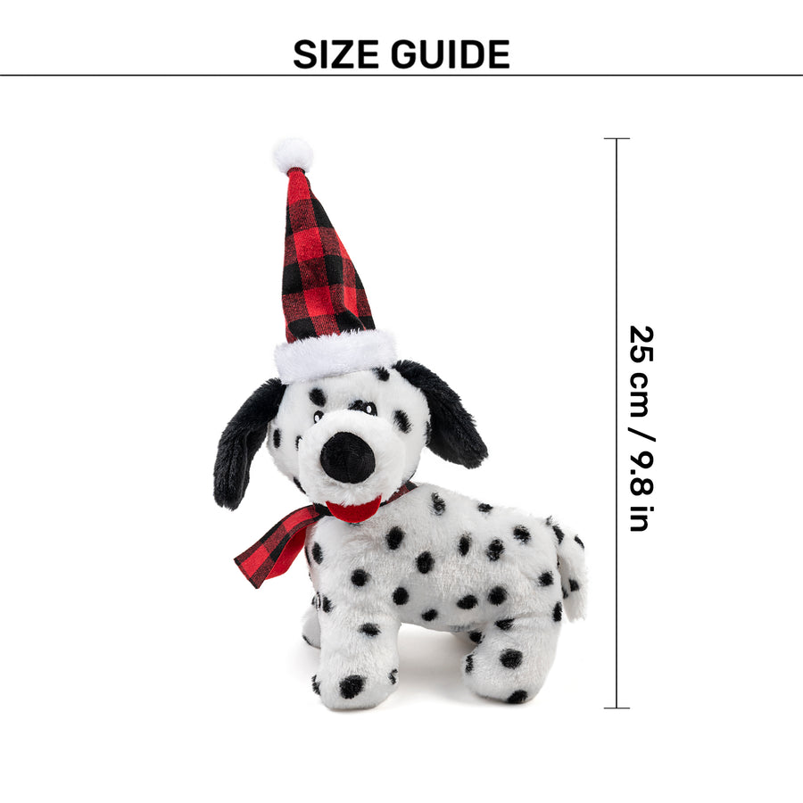 HUFT Dotted Doggo Plush Toy for Dog - White & Black - L