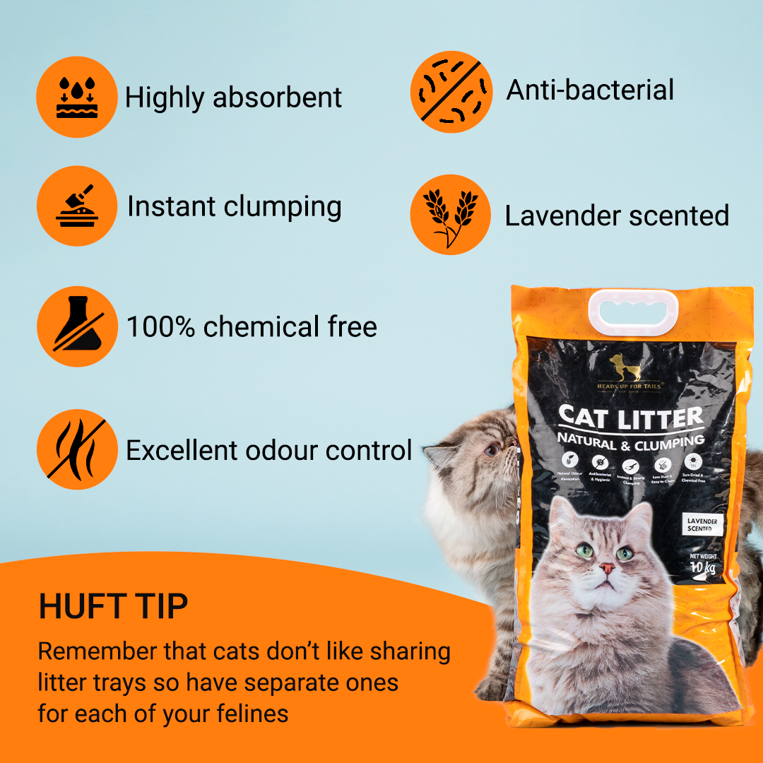 HUFT Cat Litter (Natural & Clumping) - Lavender Scented - 10 kg