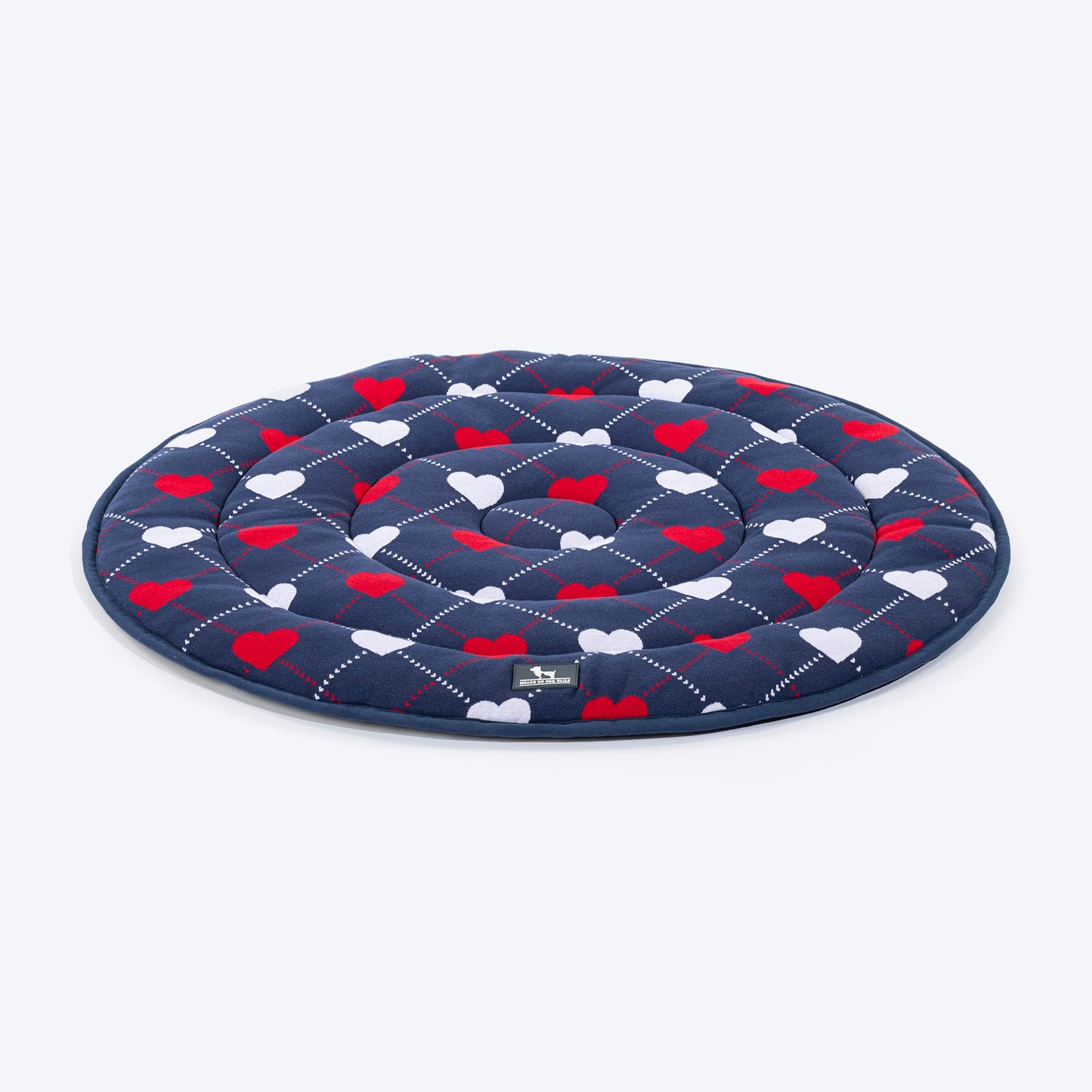 HUFT Embracing Heart Circular Dog Mat - Navy - M