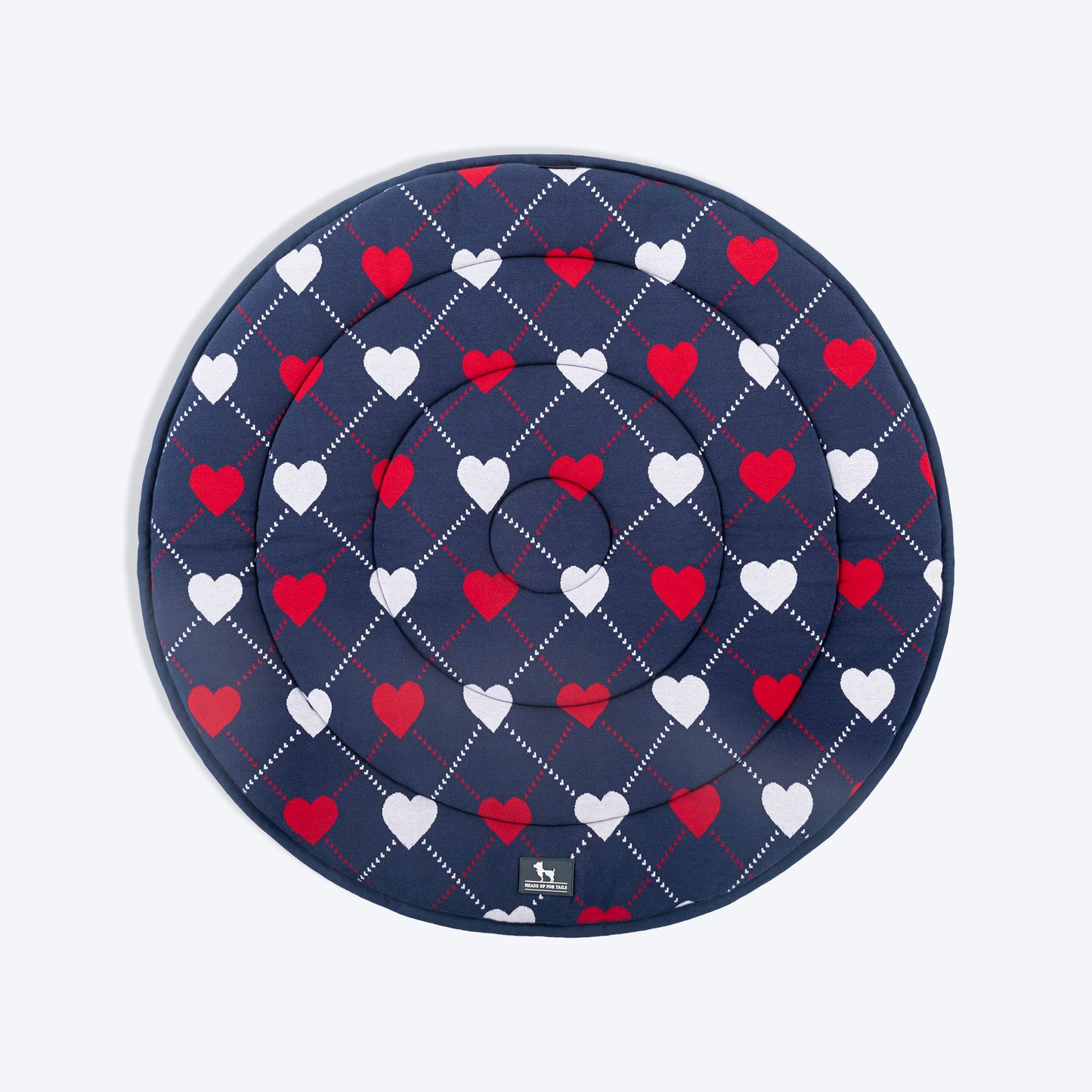 HUFT Embracing Heart Circular Dog Mat - Navy - M