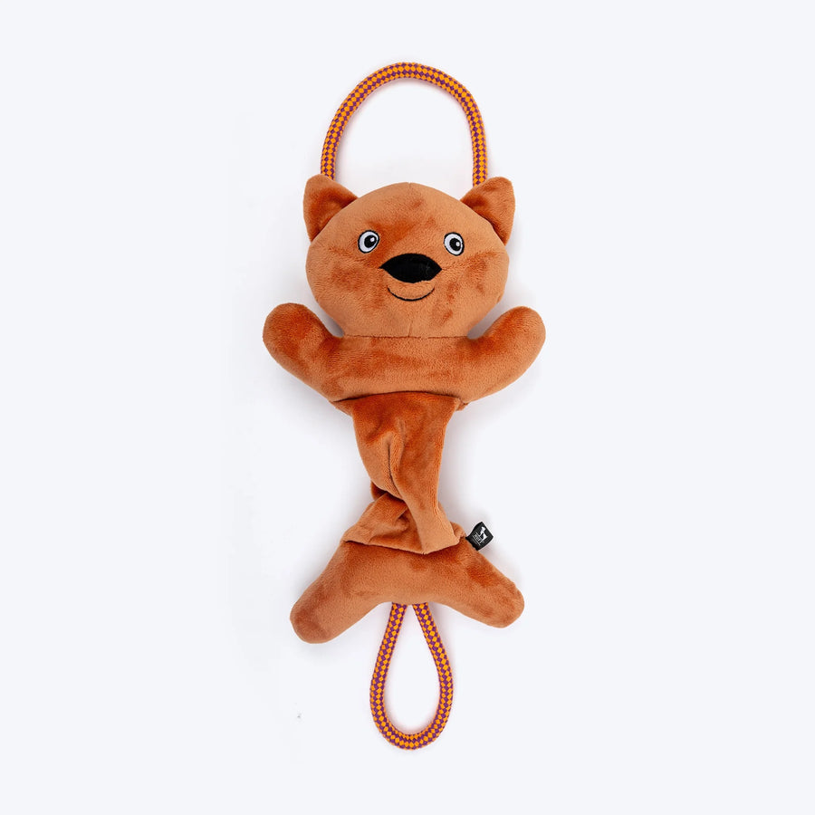 HUFT Bungee Fox Squeaky Plush Toy For Dog - Rust