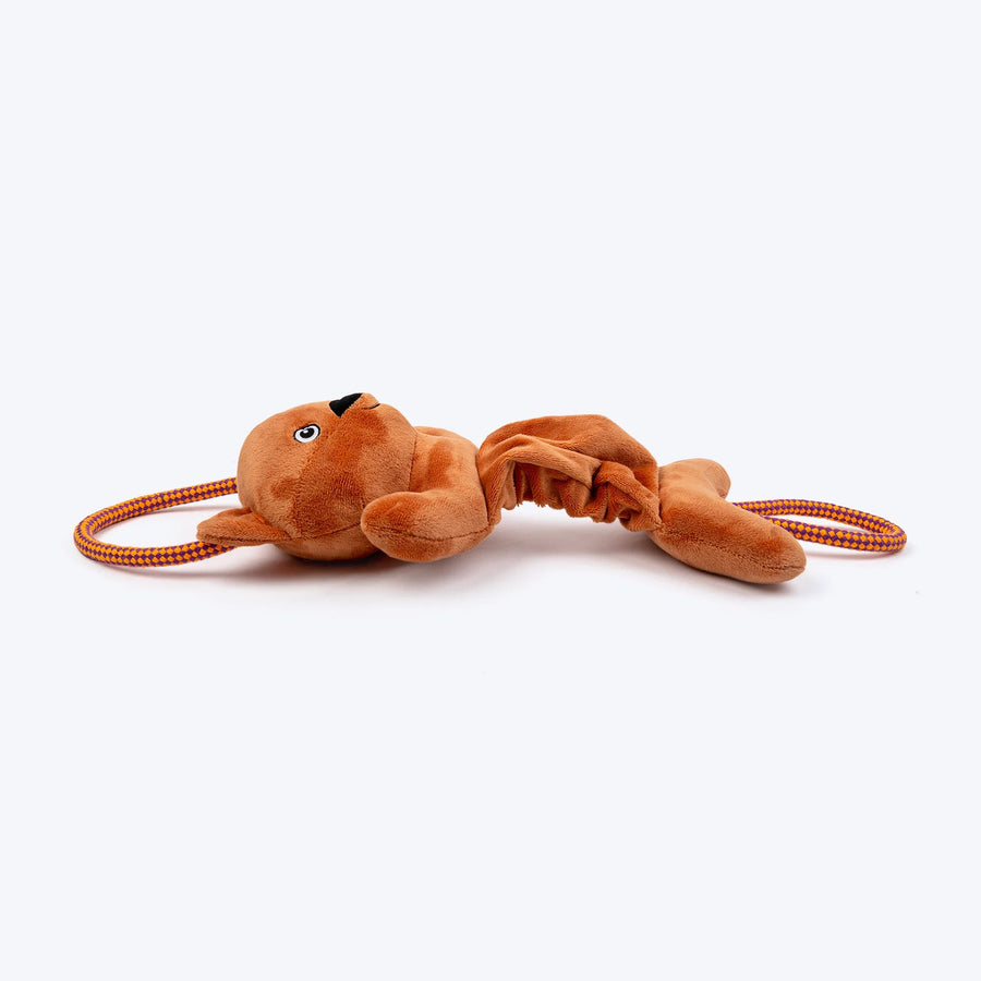HUFT Bungee Fox Squeaky Plush Toy For Dog - Rust