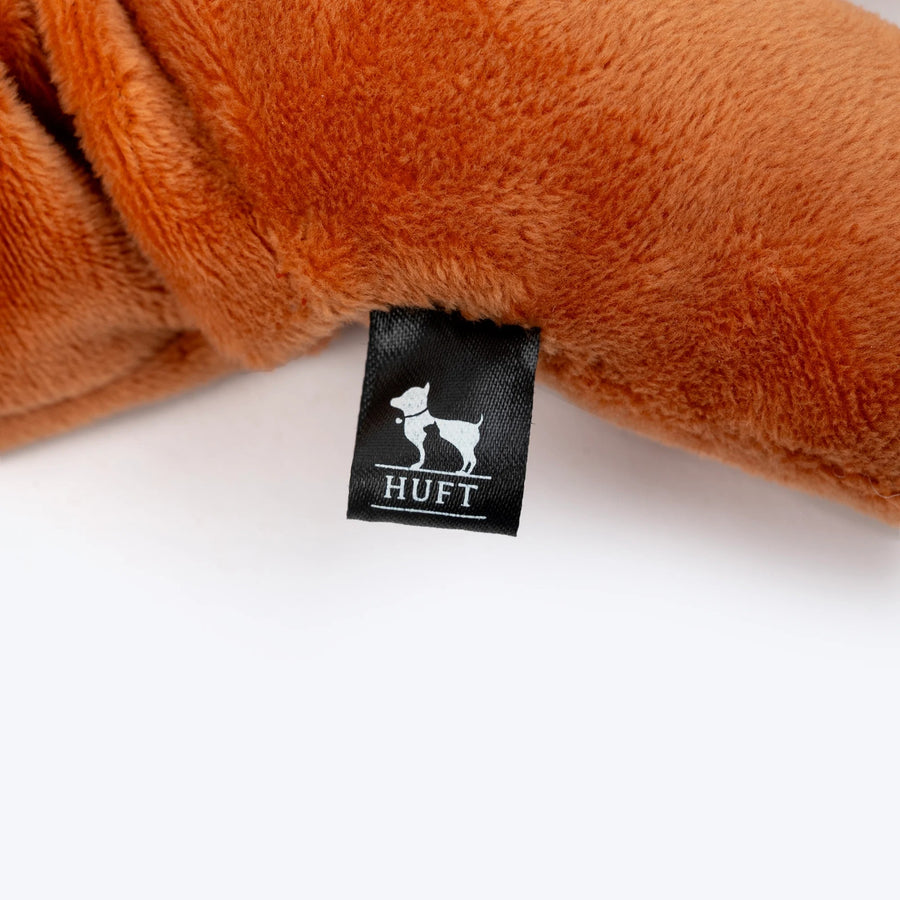 HUFT Bungee Fox Squeaky Plush Toy For Dog - Rust