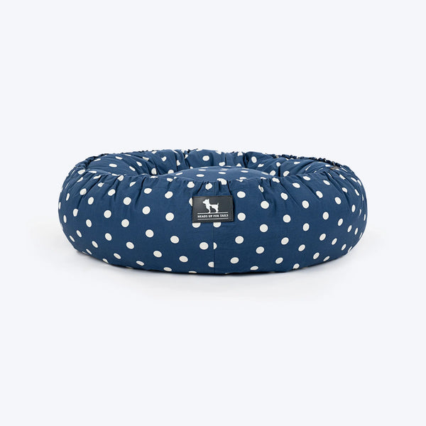HUFT Polka Paws Adjustable Donut Bed For Dog & Cat - Navy