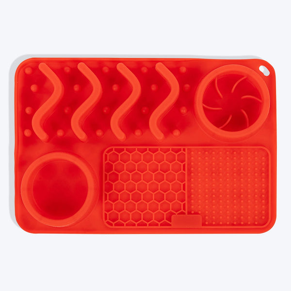 HUFT Paws & Play Puzzle Lick Mat For Pets - Red