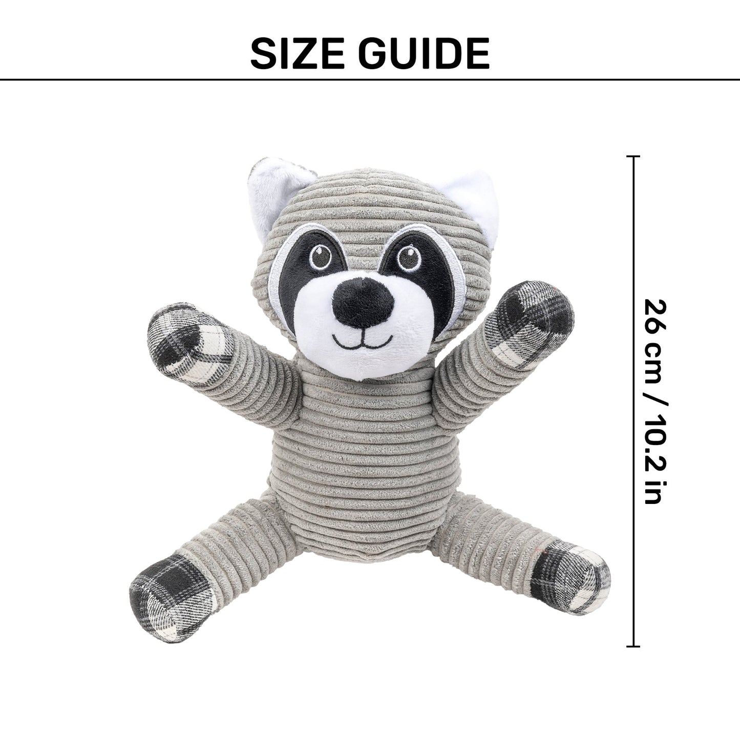 HUFT Bucky Beaver Squeaky Plush Toy For Dog - Grey