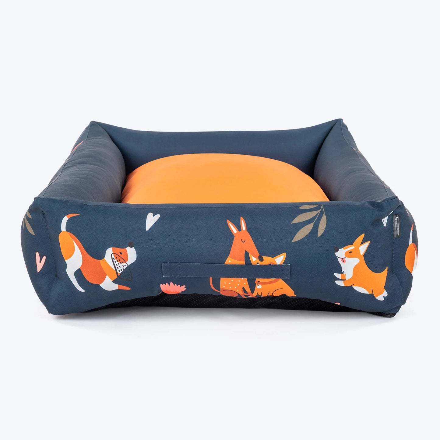 HUFT Dogs in Bloom Lounger Bed For Dog - Navy Blue
