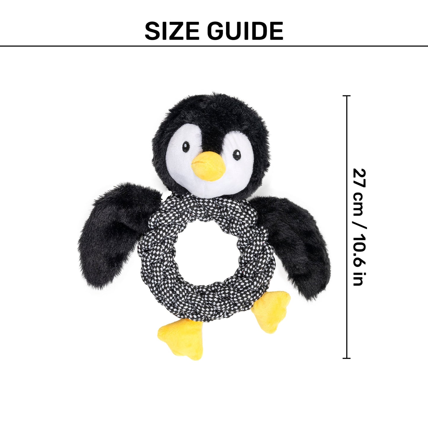 HUFT Pengu Penguin Squeaky Tug Toy For Dog