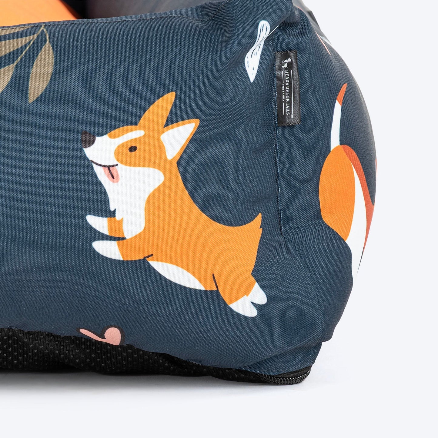 HUFT Dogs in Bloom Lounger Bed For Dog - Navy Blue
