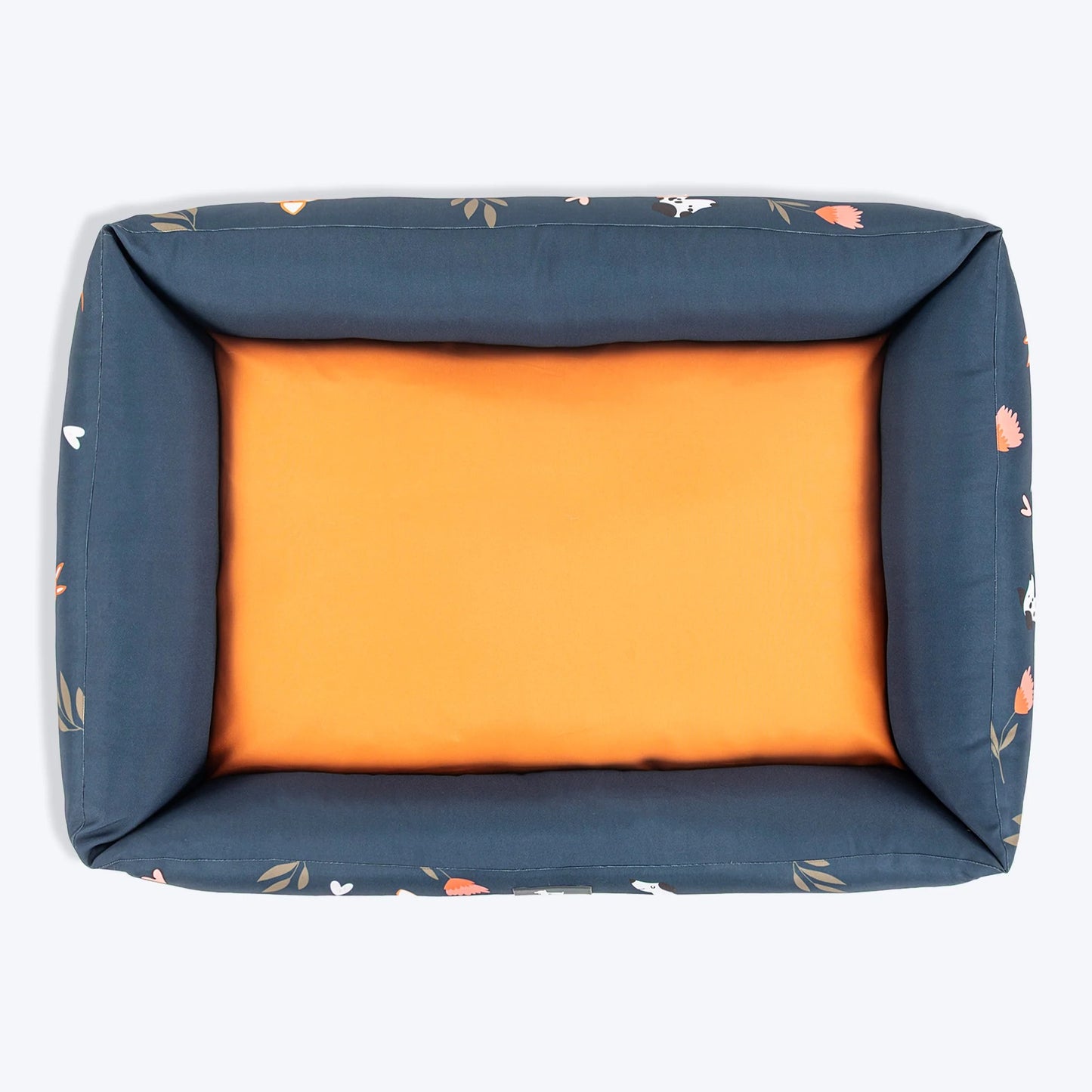 HUFT Dogs in Bloom Lounger Bed For Dog - Navy Blue