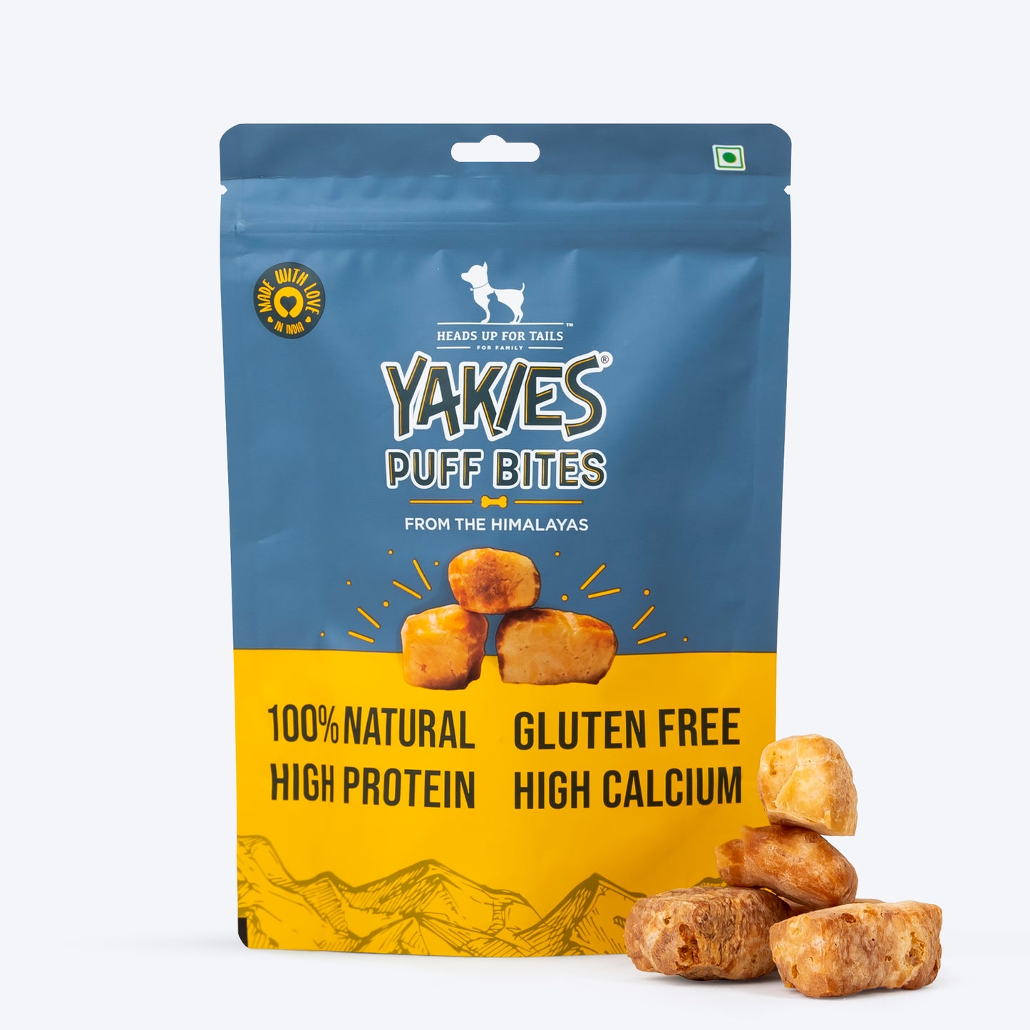 HUFT Yakies Puff Bites 100% Natural Gluten Free Treat For Dogs - 70 gm
