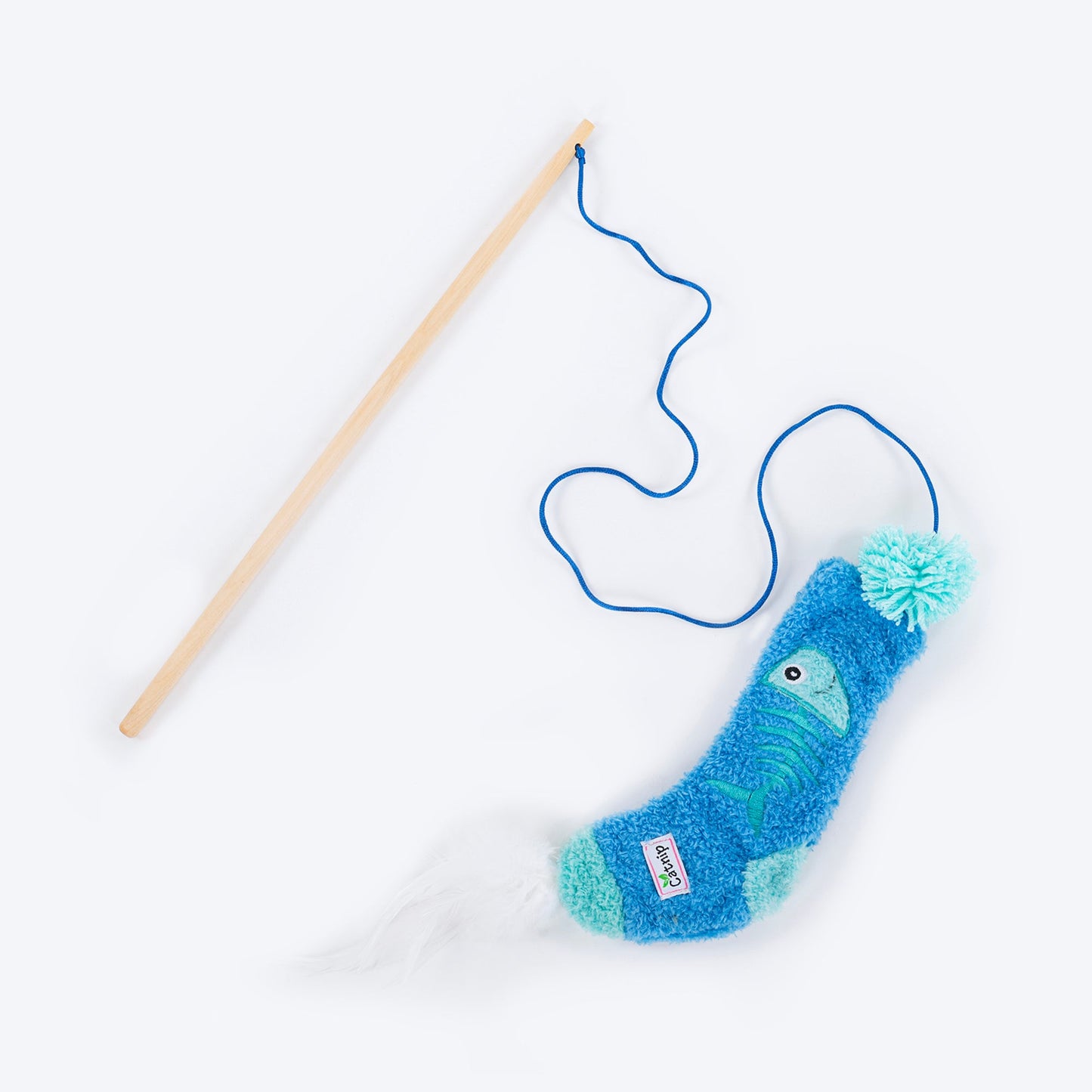 HUFT Fishin' Socks Teaser Wand Toy With Catnip For Cat