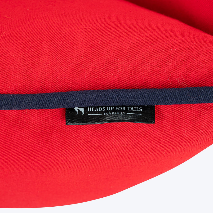 HUFT Ellie Classic Lounger Bed For Dog - Red & Navy
