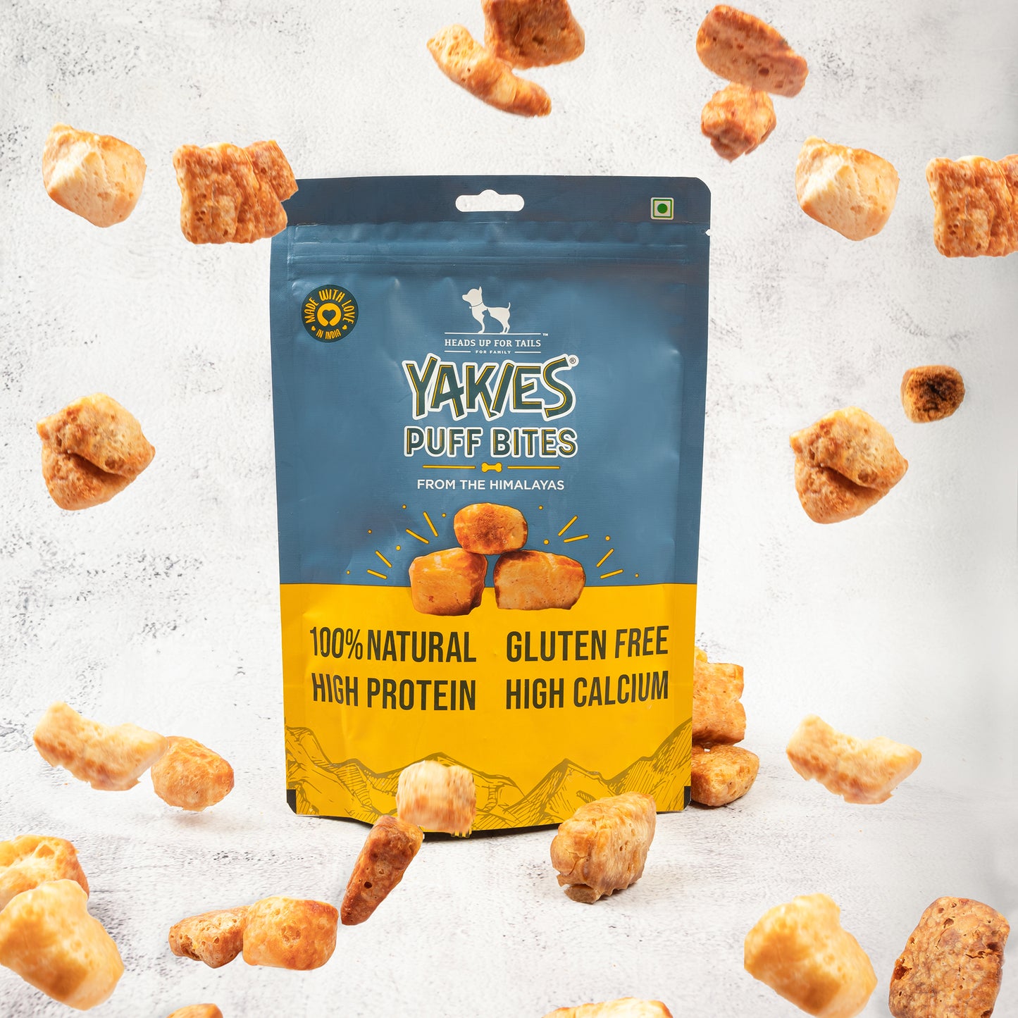 HUFT Yakies Puff Bites 100% Natural Gluten Free Treat For Dogs - 70 gm