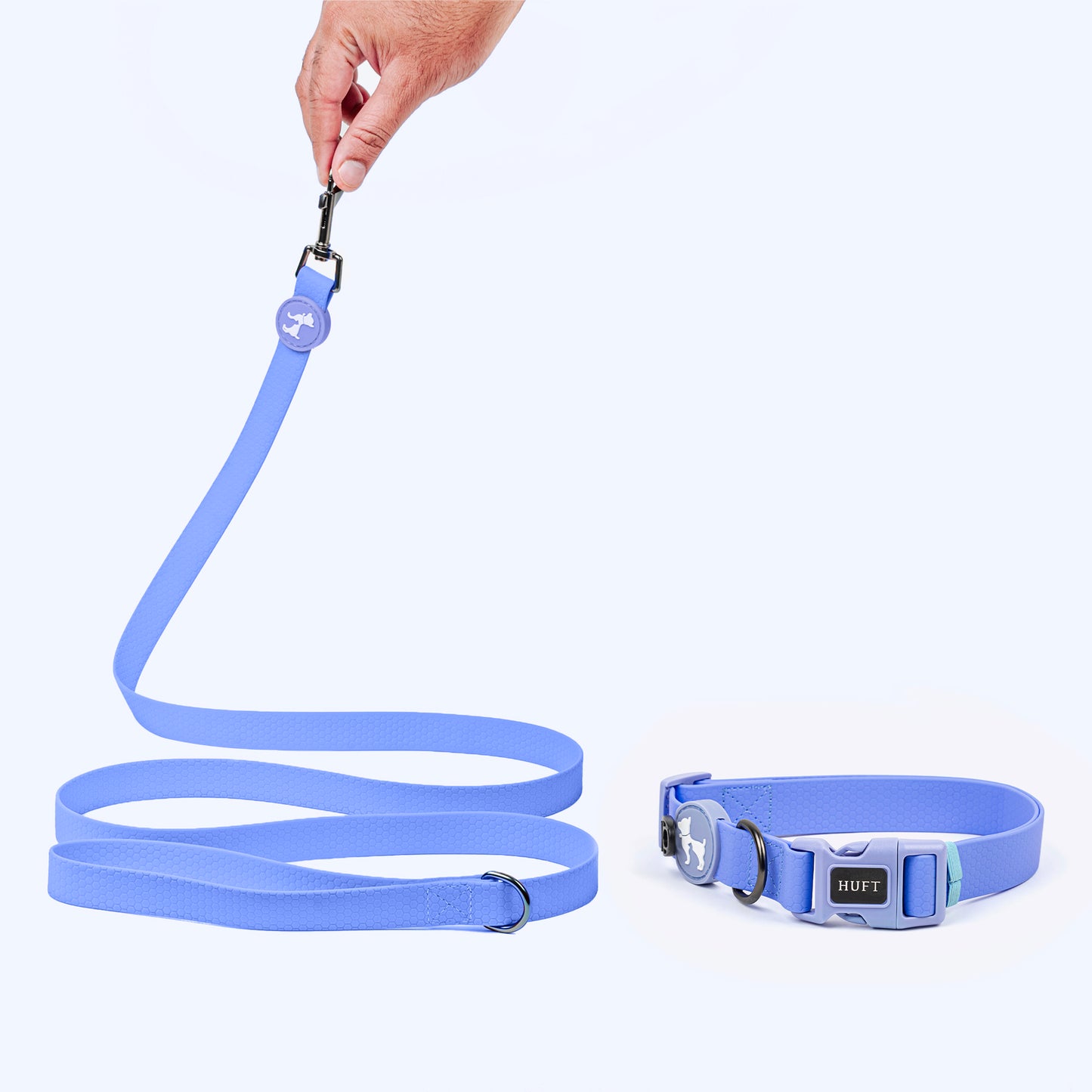 HUFT Hive Harmony Waterproof Collar And Leash Set For Dog - Blue