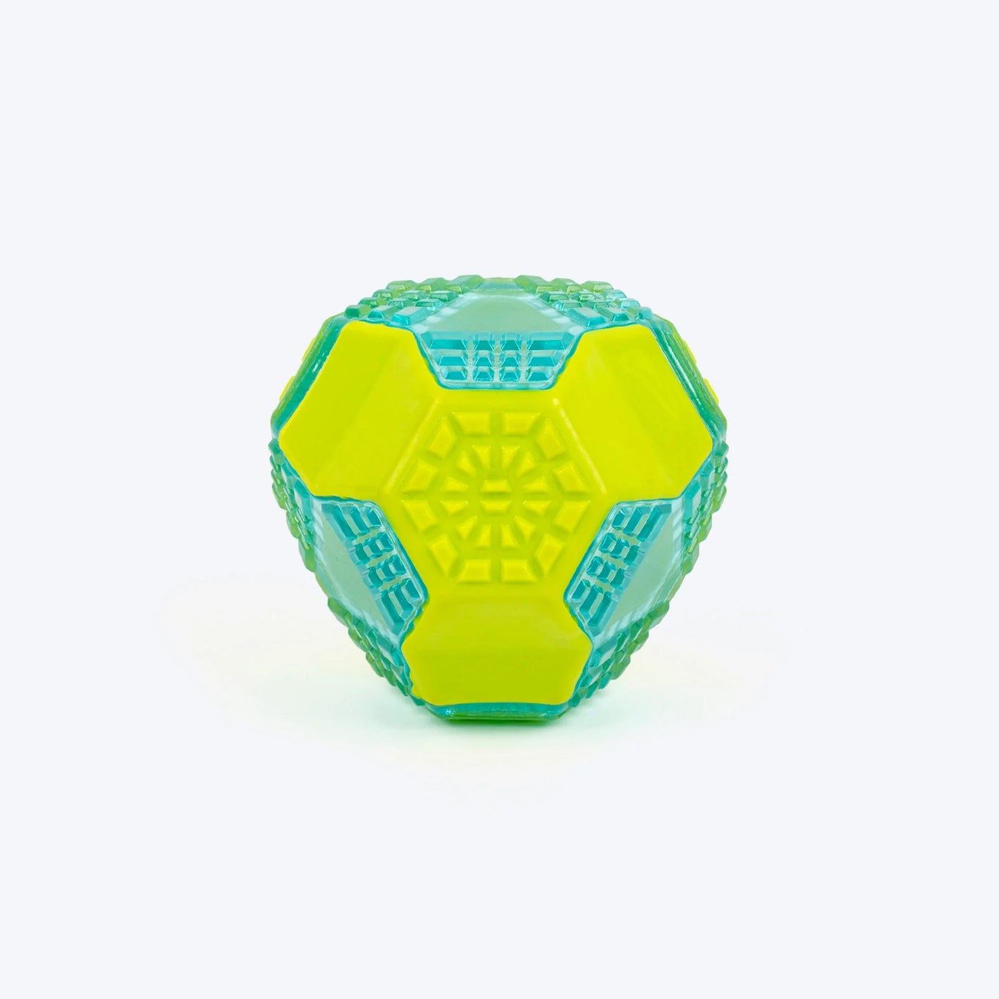 Dash Dog Grip & Go Squeaky Ball For Dog - Neon Green & Blue