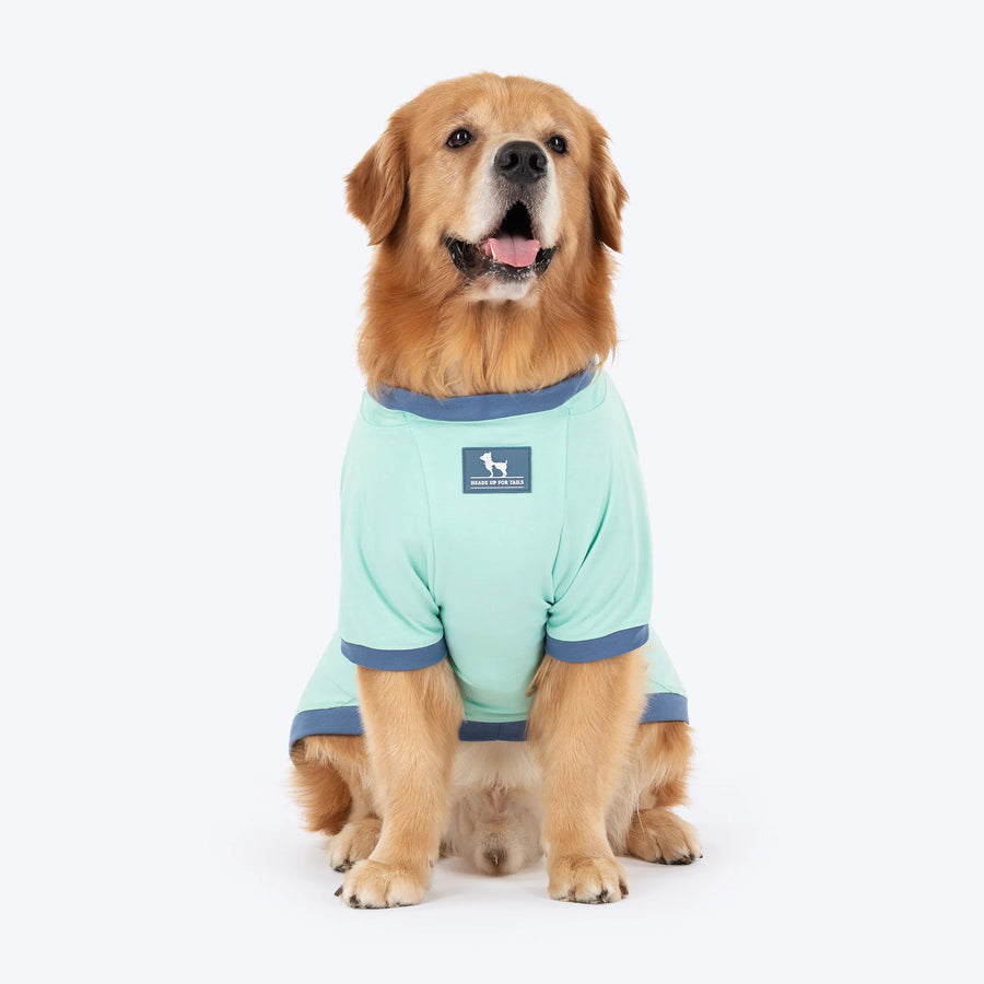 HUFT Jungle Joy Printed T-Shirt For Dog - Light Mint Green