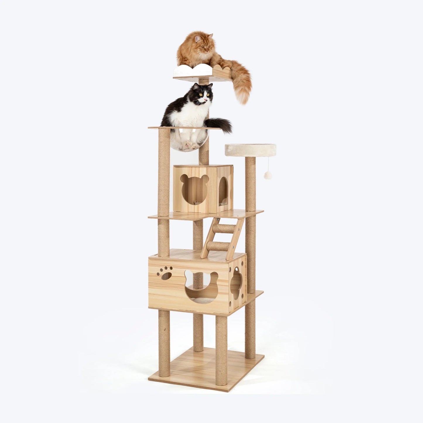 HUFT Woodsy Whiskers Multipurpose Cat Tree - Beige