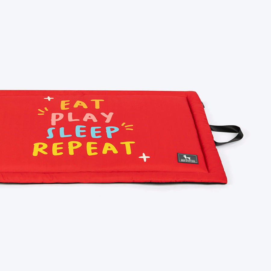 HUFT Eat Sleep Play Repeat Dog Mat - Red