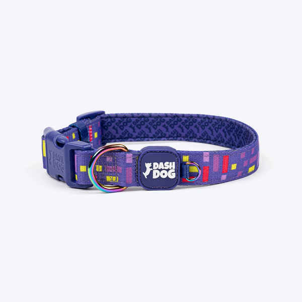 Dash Dog Pixel Padded Collar For Dog - Purple