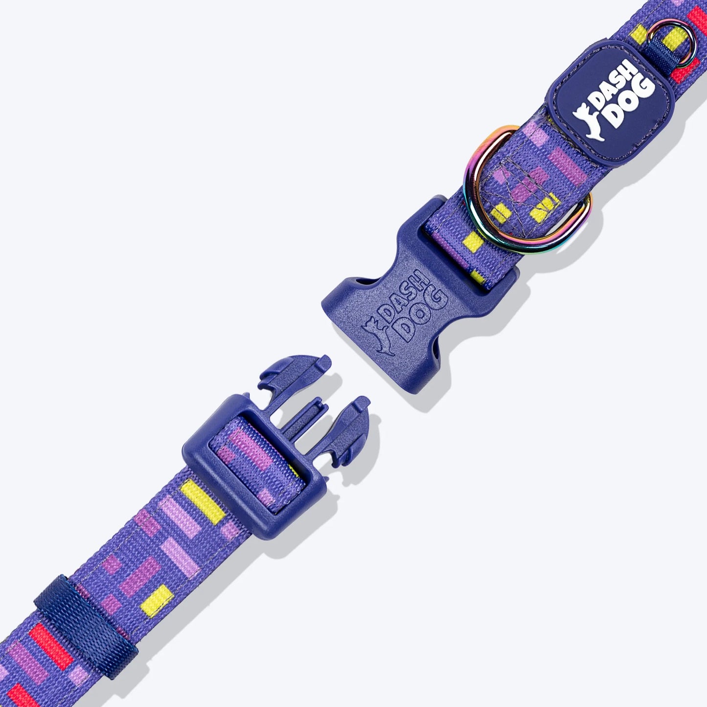 Dash Dog Pixel Padded Collar For Dog - Purple