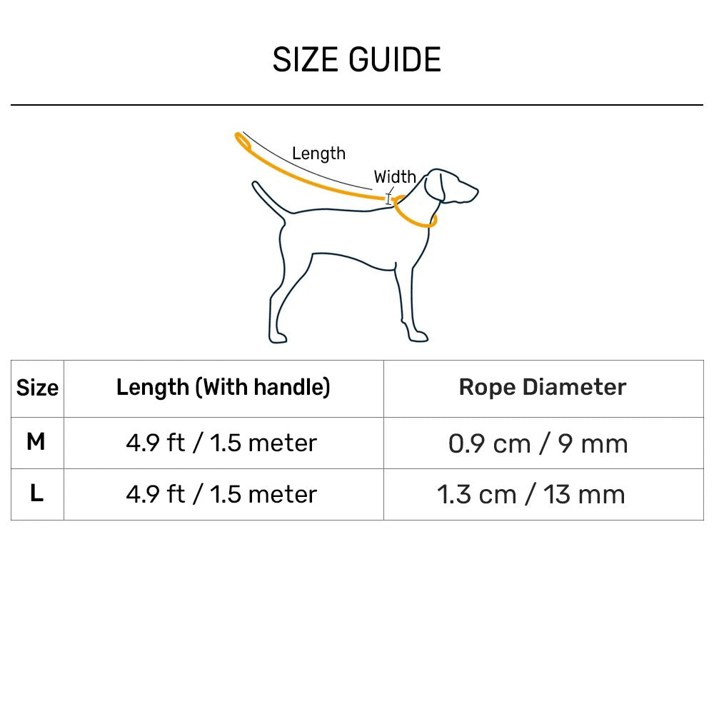 Dash Dog Wanderer Rope Leash For Dog - Neon Green