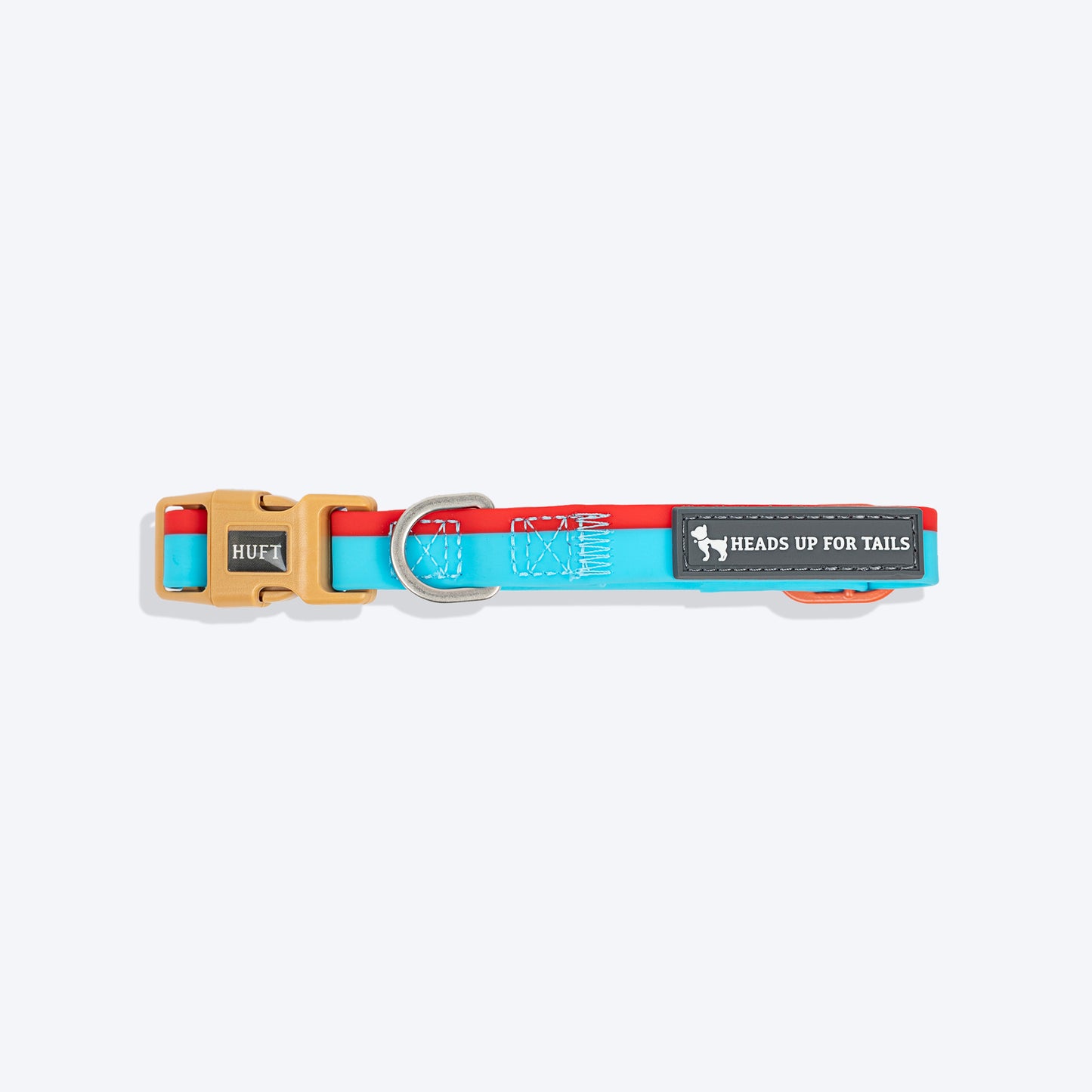 HUFT Color Fushion Waterproof Collar For Dog - Red & Sky Blue