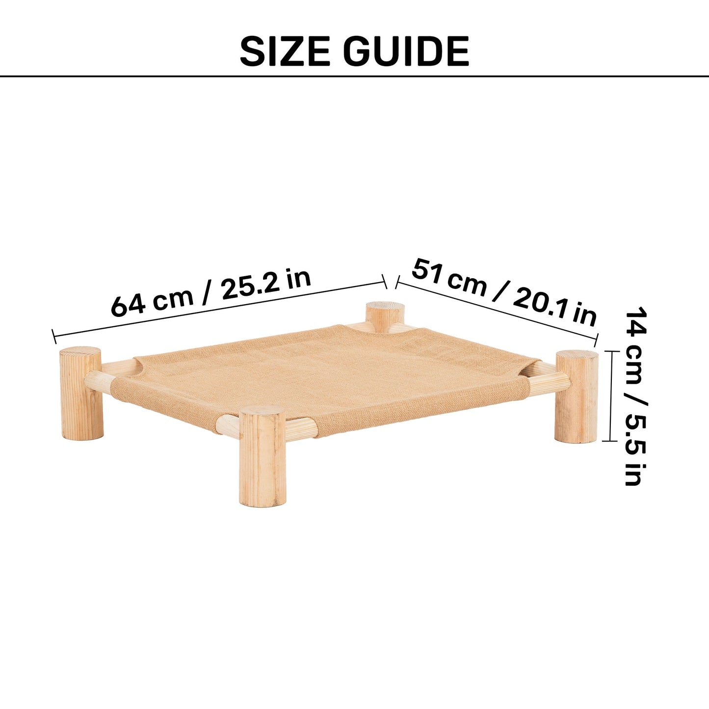 HUFT Elevated Cot Bed For Cats - Brown