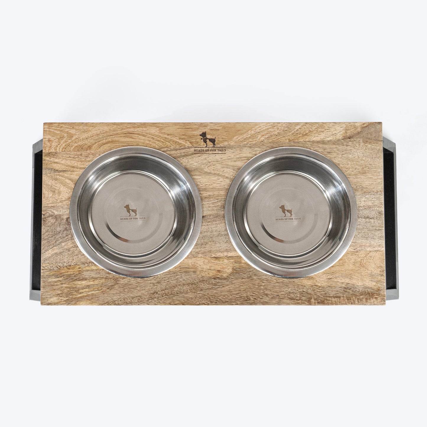 HUFT Collapsible Wooden Diner With Steel Bowl Inserts For Dog