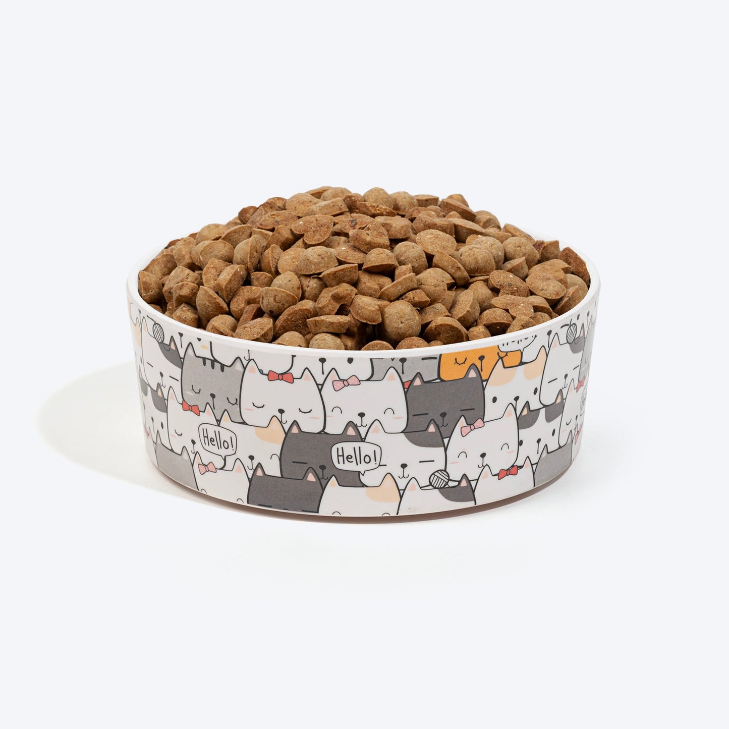 HUFT Whisker Wonderland Printed Melamine Bowl For Cats - White