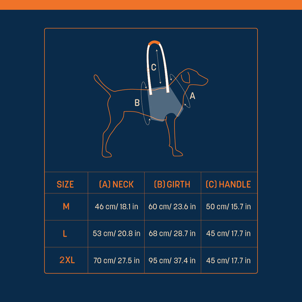 HUFT Trooper Front Leg Support Lift Harness For Dogs - Navy Blue