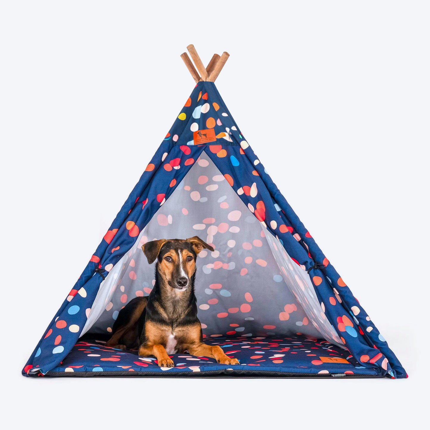 HUFT Color Pop Teepee Tent For Dogs & Cats - Navy Blue