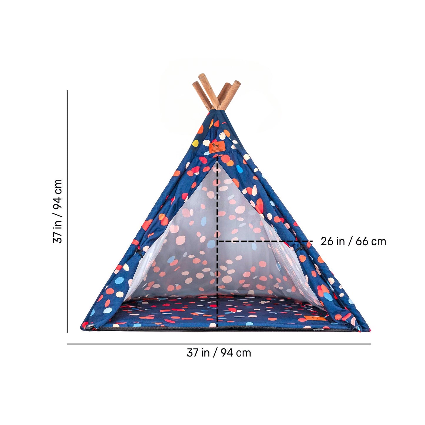 HUFT Color Pop Teepee Tent For Dogs & Cats - Navy Blue