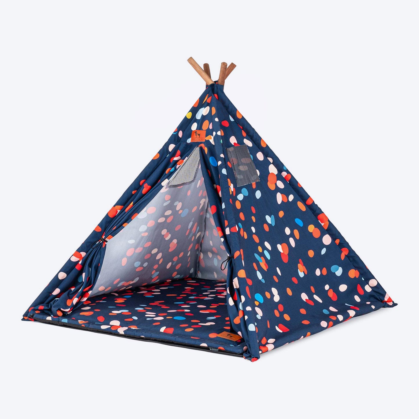 HUFT Color Pop Teepee Tent For Dogs & Cats - Navy Blue