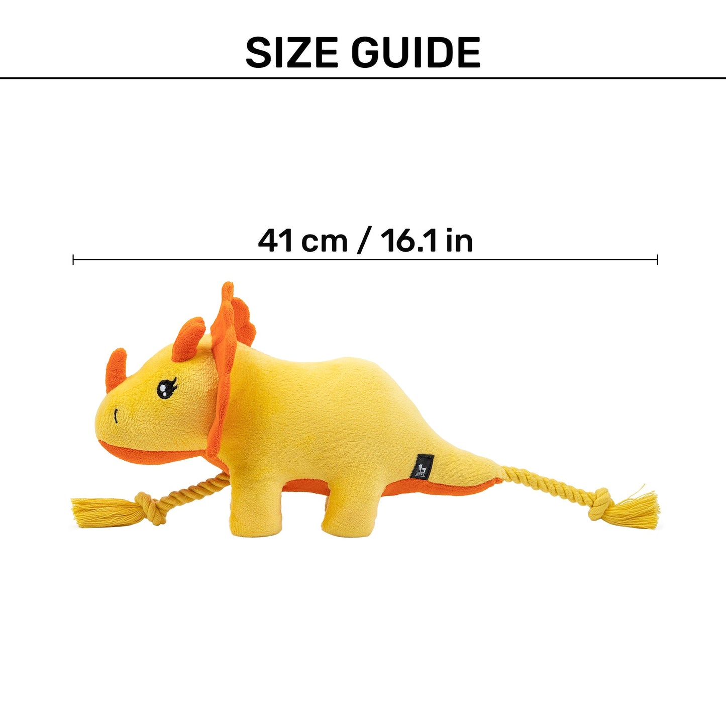 HUFT Triceratoopsie Squeaky Plush Toy For Dog - Yellow